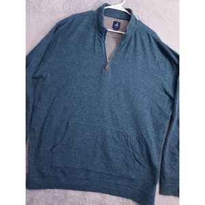 Johnnie O Pullover Mens 2XL XXL Quarter Zip Sweater Blue Mariner Textured Golf